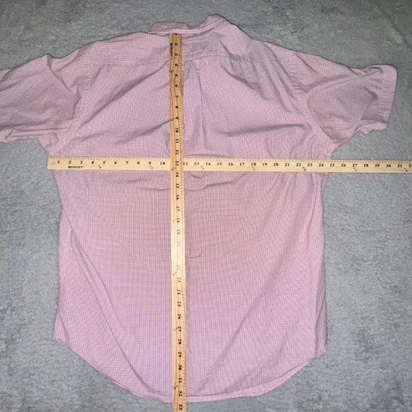 Ralph Lauren Shirt Mens Large Red White Blue Check Short Sleeve Button Up - Picture 6 of 9